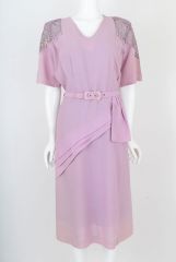 1930s Lavender Crepe Asymmetrical  Dress