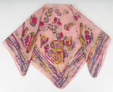 1940s Jukebox Swing Era Silk Scarf