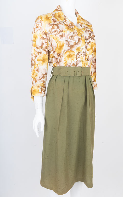 1950s Roses Print Vintage Dress