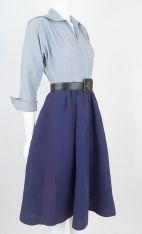 1940s 2 Tone Gabardine Dress