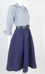 1940s 2 Tone Gabardine Dress