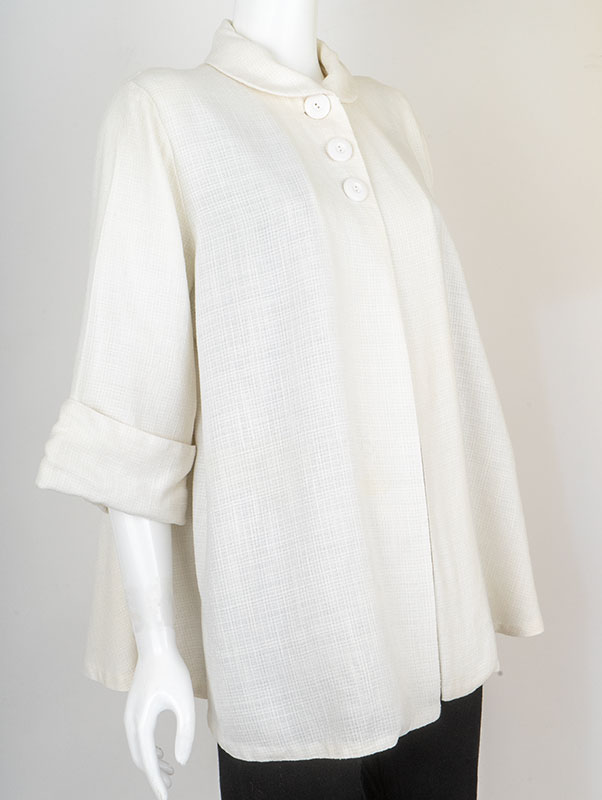 1950s White Rayon Swing Jacket