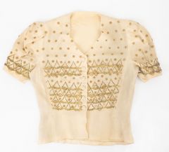 1930s French Couture Beaded Fitted Blouse