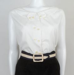 1950s White Cotton Vintage Blouse