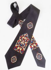 Vintage Swing Tie W/ Stain Glass Design