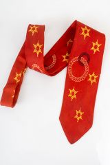 1950s Red Satin Vintage Tie