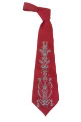 1940s-50s Pinstriped Mirrored Signature Wide Necktie