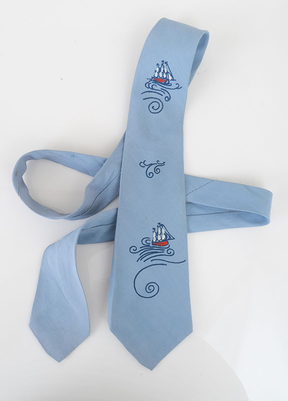 Vintage Hand Painted Sailboat Tie