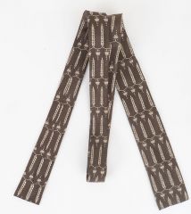 1960s Satin Tie Square Tip Brown & Silver