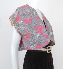 Vintage Tropical Print Shrug Bolero Jacket