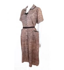 Novelty Print 1950s Dress