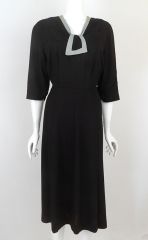 1950s Black Crepe Deadstock Dress