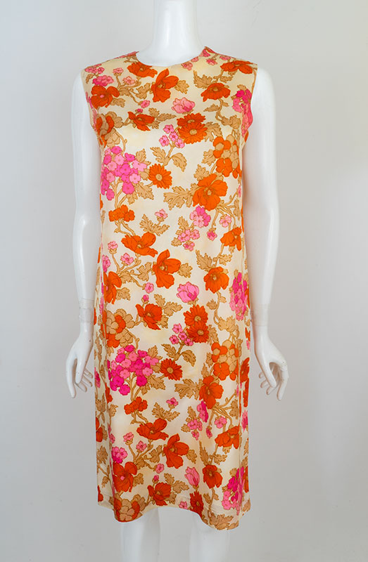 1960s Floral Print Vintage Dress