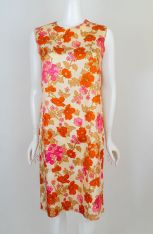 1960s Floral Print Vintage Dress