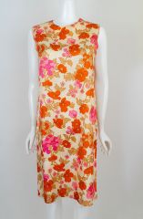 1960s Floral Print Vintage Dress
