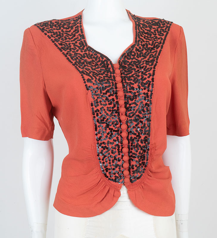 1930s Glamorous Blouse Wounded Bird