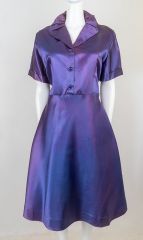 1940s Purple Satin Evening Dress