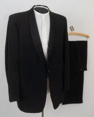 1950s Vintage Black Gabardine Tuxedo