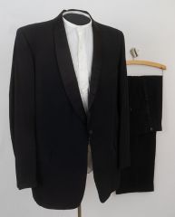 1950s Vintage Black Gabardine Tuxedo