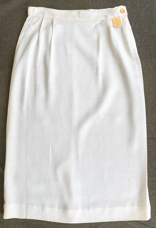 1950s White Linen Feel Deadstock Pencil Skirt