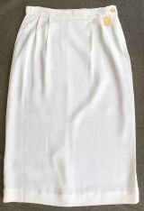 1950s White Linen Feel Deadstock Pencil Skirt