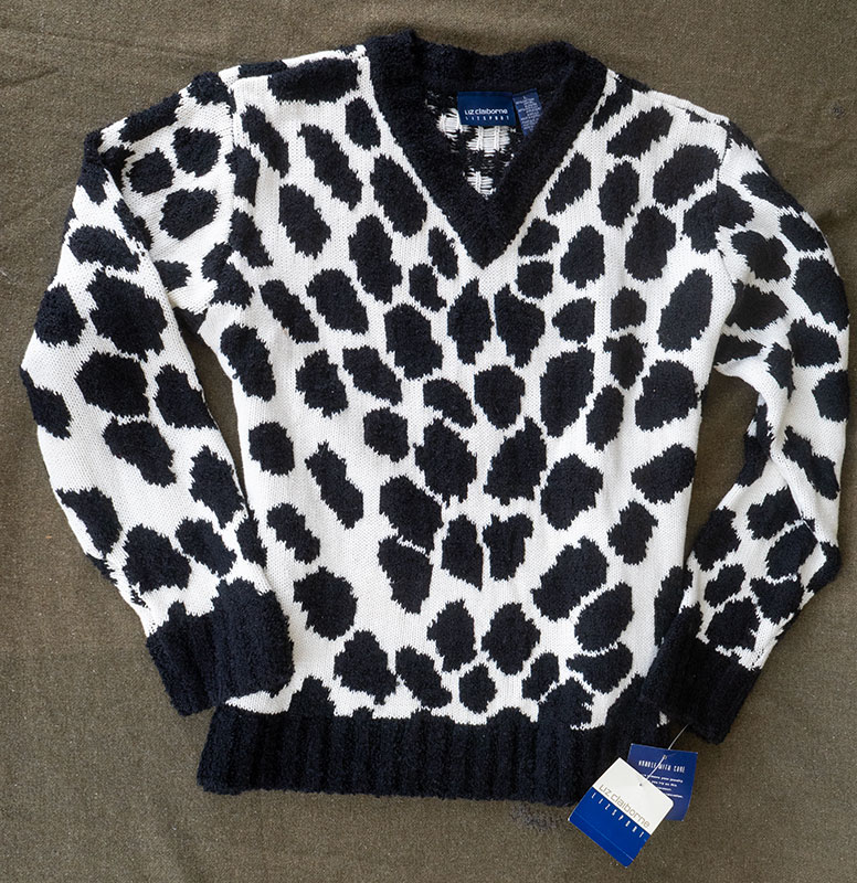 1980s Liz Claiborne Animal Print Sweater NWT