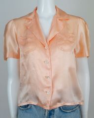1930s Satin Pajama Top Blouse
