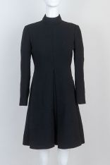 1960s Richard Tam Black Wool Dress