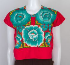 Vintage Tehuana Huipil Mexican Blouse