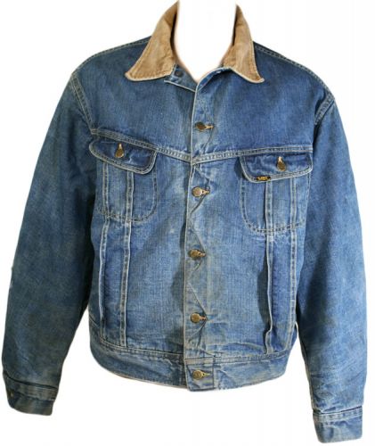 VINTAGE LEE STORMRIDER DENIM JACKET BLANKET LINED SIZE XL-R WEATHERED | eBay