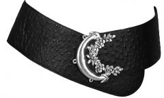 80s 23-26 black riveted belt for women