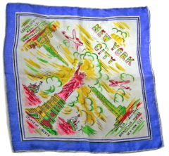 1950s NY City Silk Scarf