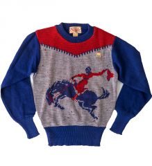 1940s "Ride 'em" Bucking Bronco Sweater