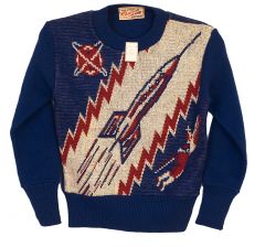 1930s-40s Rocketship Novelty Sweater