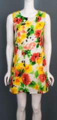 90s Luscious Rose Print Shift Dress