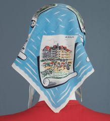 1950s Belgium Souvenir Headscarf