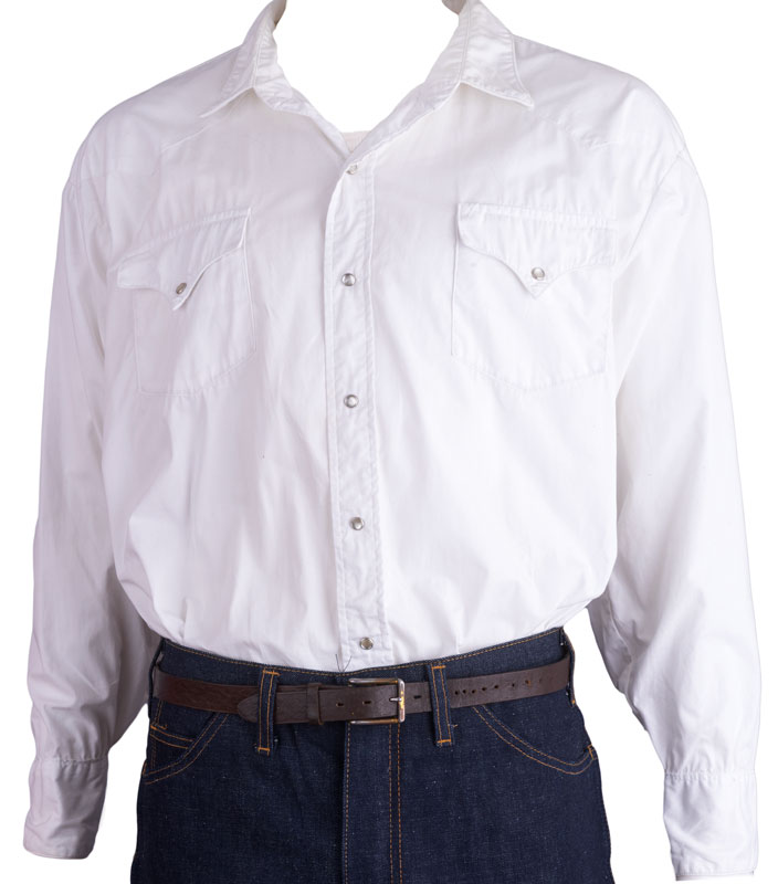 1950s White Cowboy Shirt: Ballyhoovintage.com