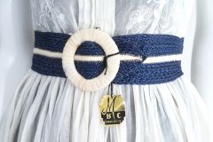 Wide Two-tone 1930s Raffia Belt