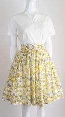 Fifties Flowery Flared Skirt