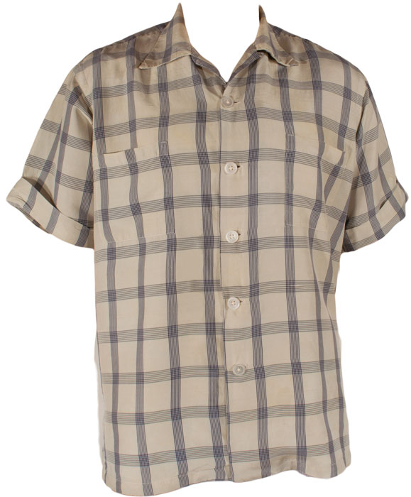 50s Saks Silk Pajama Shirt: Ballyhoovintage.com
