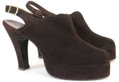 1940s Sling Back Suede Platforms by Belaganti