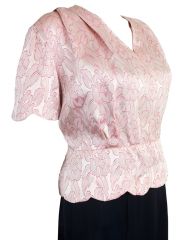 Flattering Fifties Satin Vintage Blouse
