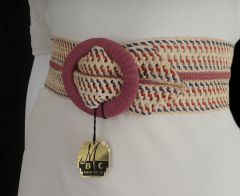1930s Braided Raffia 3" Wide Belt