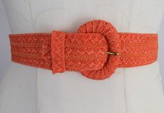 Orange Sherbet Straw Vintage Belt