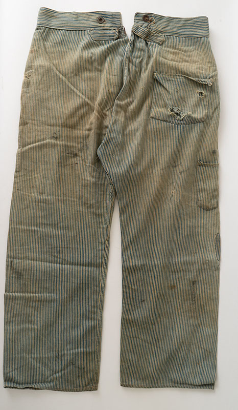 Early 20thC Work Pants With Buckle Back: Ballyhoovintage.com